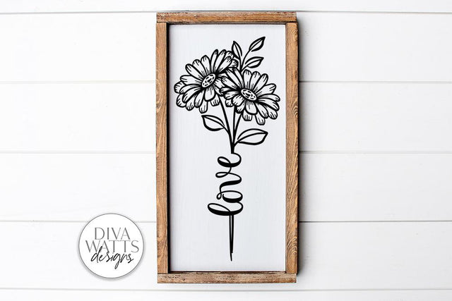 Daisies Bunch SVG | Love Design For Sign | DXF and more! SVG Diva Watts Designs 
