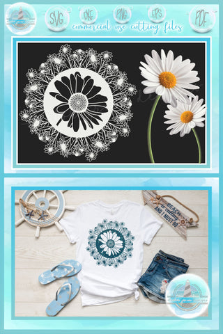 Daisies Daisy Flower Floral Mandala Zentangle SVG SVG SVGcraze 