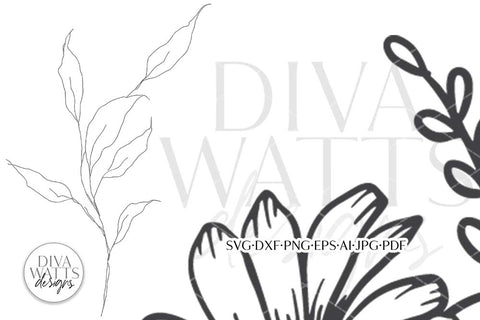 Daisies In Mason Jar Arrangement SVG | Boho Farmhouse Line Art Design SVG Diva Watts Designs 