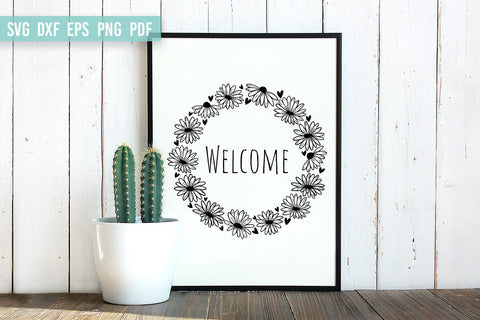 Daisies Wreath SVG | Wildflower SVG | Farmhouse Sign SVG SVG Irina Ostapenko 