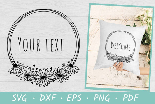 Daisies Wreath SVG | Wildflower SVG | Farmhouse Sign SVG SVG Irina Ostapenko 