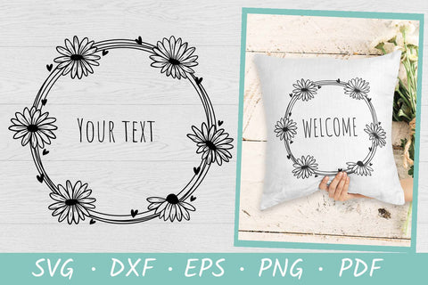 Daisies Wreath SVG | Wildflower SVG | Farmhouse Sign SVG SVG Irina Ostapenko 