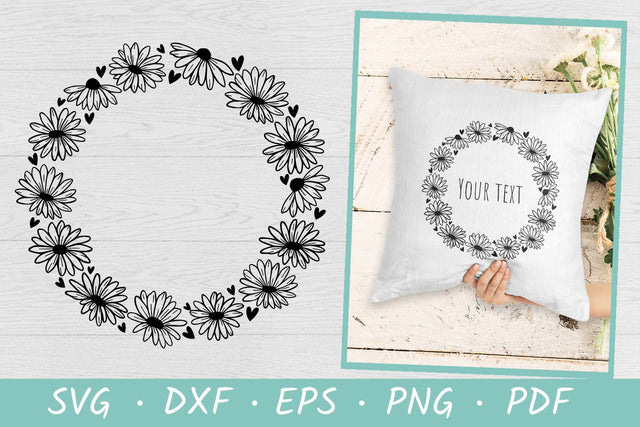 Daisies Wreath SVG | Wildflower SVG | Farmhouse Sign SVG SVG Irina Ostapenko 
