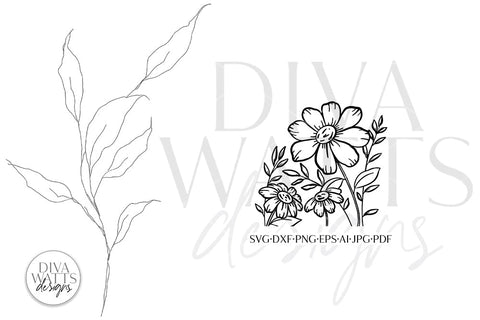 Daisy Artwork SVG | Spring Floral Design SVG Diva Watts Designs 
