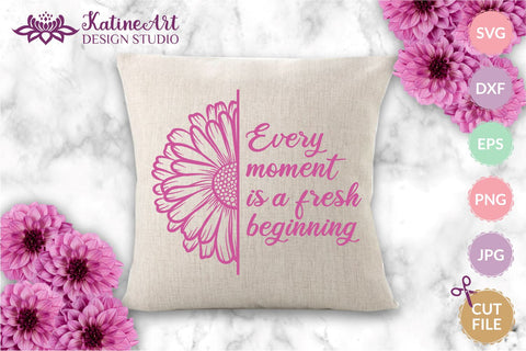 Daisy bundle floral monogram fames and borders, flower ribbon, flowers wreath, svg cut file SVG KatineArt 