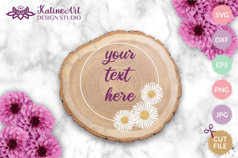Daisy bundle floral split, ribbon, wreath, svg cut file SVG KatineArt 