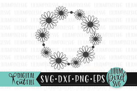 Daisy Chain Round Frame- Summer SVG SVG Lilium Pixel SVG 