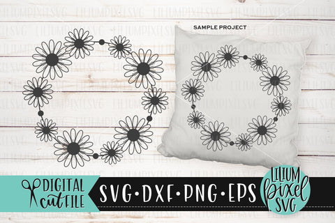 Daisy Chain Round Frame- Summer SVG SVG Lilium Pixel SVG 