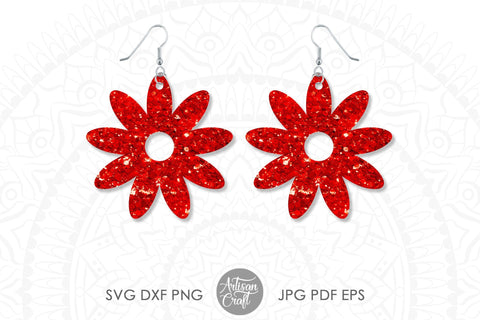 Daisy earrings, flower earrings, SVG SVG Artisan Craft SVG 