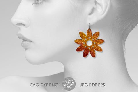 Daisy earrings, flower earrings, SVG SVG Artisan Craft SVG 