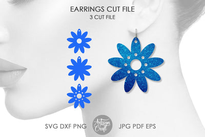 Daisy earrings, flower earrings, SVG SVG Artisan Craft SVG 
