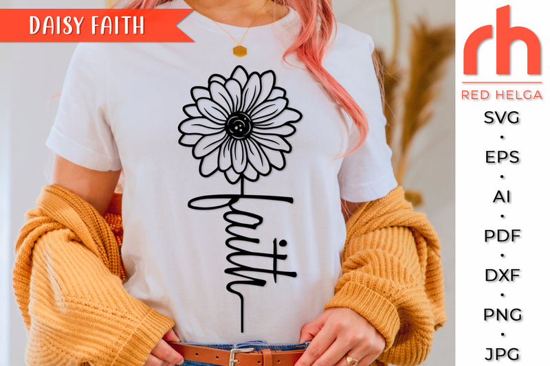 Daisy Faith SVG - Flower Cross Cut File SVG RedHelgaArt 