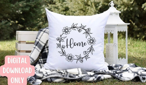 Daisy Floral Wreath SVG Cut File, Daisy Vector, Hand Drawn Daisy Outline Design SVG Apple Grove Designs 