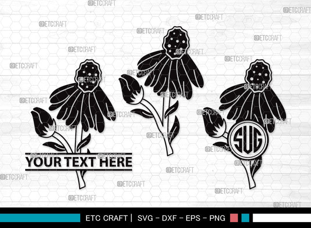 Daisy Flower Monogram SVG | Daisy Flower Clipart Bundle | Flower Svg | Daisy Flower Outline | Vector Cutting files | Daisy Flower Clipart SVG ETC Craft 