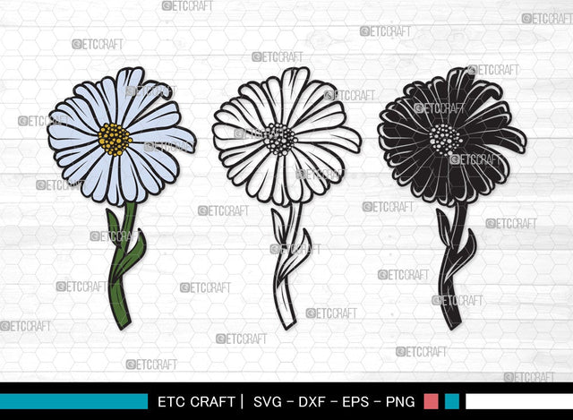 Daisy Flower SVG | Daisy Flower Clipart Bundle | Flower Svg | Daisy Flower Outline | Vector Cutting files | Daisy Flower Clipart SVG ETC Craft 