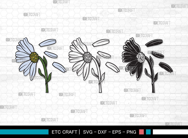 Daisy Flower SVG | Daisy Flower Clipart Bundle | Flower Svg | Daisy Flower Outline | Vector Cutting files | Daisy Flower Clipart SVG ETC Craft 