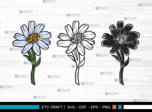 Daisy Flower SVG | Daisy Flower Clipart Bundle | Flower Svg | Daisy Flower Outline | Vector Cutting files | Daisy Flower Clipart SVG ETC Craft 