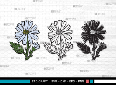 Daisy Flower SVG | Daisy Flower Clipart Bundle | Flower Svg | Daisy Flower Outline | Vector Cutting files | Daisy Flower Clipart SVG ETC Craft 