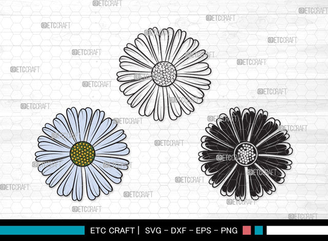 Daisy Flower SVG | Daisy Flower Clipart Bundle | Flower Svg | Daisy Flower Outline | Vector Cutting files | Daisy Flower Clipart SVG ETC Craft 