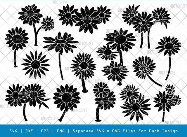 Daisy Flower SVG, Flower Silhouette, Floral Svg, Daisies Svg, Daisy Flower Bundle, SB00787 SVG ETC Craft 