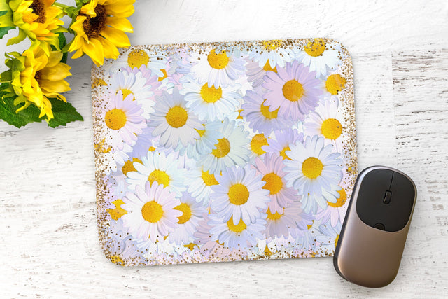 Daisy Glitter Mouse Pad PNG, Sublimation Design,Gold Glitter Design Mouse Pad,Mouse Pad Template,Daisy Mouse Pad,Mouse Pad Sublimation PNG Sublimation ArtStudio 