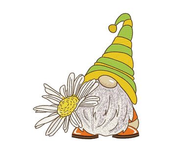 Daisy Gnome Embroidery Design, 5 sizes Embroidery/Applique DESIGNS Nino Nadaraia 