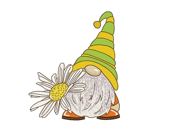 Daisy Gnome Embroidery Design, 5 sizes Embroidery/Applique DESIGNS Nino Nadaraia 