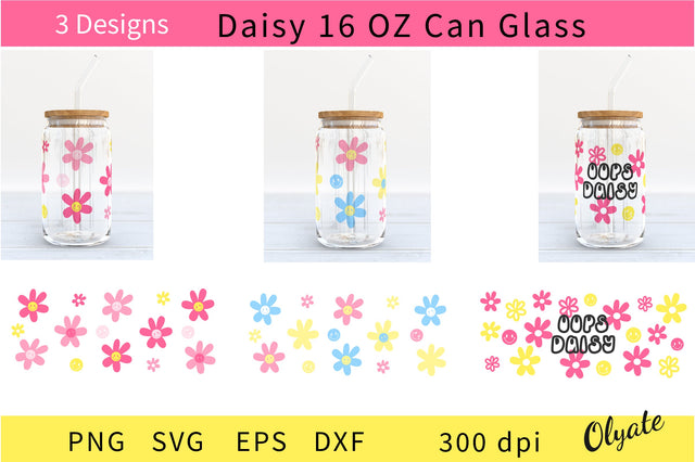 Daisy Libbey Can Glass Wrap. Hippie Can Glass Wrap SVG SVG Olga Terlyanskaya 