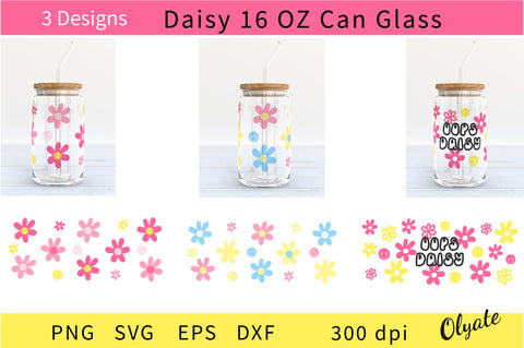 Daisy Libbey Can Glass Wrap. Hippie Can Glass Wrap SVG SVG Olga Terlyanskaya 