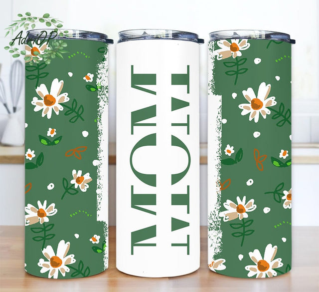 Daisy Mom 20oz Skinny Tumbler Png, Mama Flower Tumbler, Floral Mom Tumbler, Mom Life Gift, Daisy Gifts For Her, Mother's Day Gift Sublimation AdriOP 