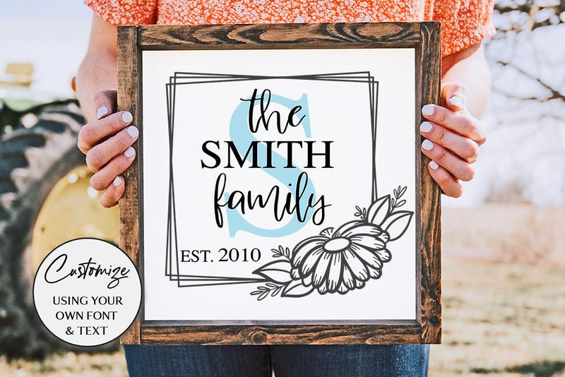 Daisy Monogram SVG - Customize Your Design - Farmhouse Style Sign SVG Ikonart Design Shop 