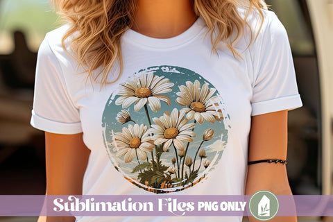 Daisy Shirt Sublimation File, Summer Daisies PNG Sublimation LilleJuniper 