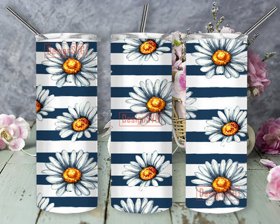 Daisy Skinny Tumbler Design 20 Oz Sublimation Wrap Design Straight & Tapered PNG Sublimation DesignSVG 