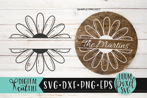 Daisy Split Frame - Summer SVG SVG Lilium Pixel SVG 