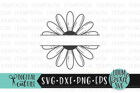 Daisy Split Frame - Summer SVG SVG Lilium Pixel SVG 