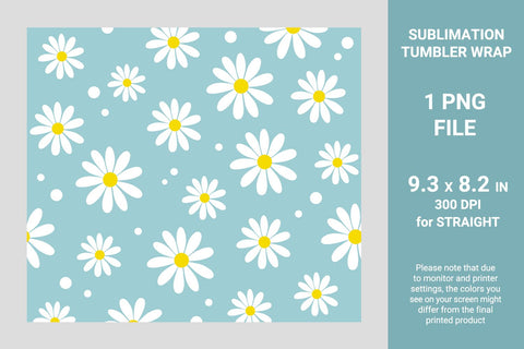 Daisy sublimation tumbler, Flower sublimation tumbler Sublimation KMarinaDesign 