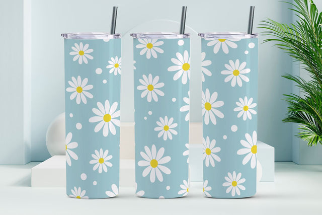 Daisy sublimation tumbler, Flower sublimation tumbler Sublimation KMarinaDesign 