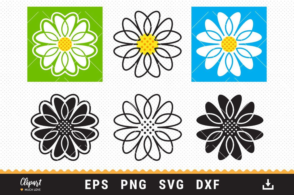 Daisy SVG, Chamomile Flowers SVG, DXF, PNG, Floral Cur file - So Fontsy