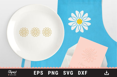 Daisy SVG, Chamomile Flowers SVG, DXF, PNG, Floral Cur file SVG ClipartMuchLove 