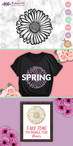 Daisy svg cut file, spring svg, flower svg, spring floral SVG KatineArt 