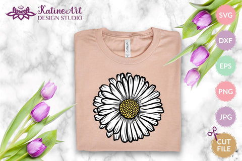 Daisy svg flower clipart floral botanical cut file SVG KatineArt 