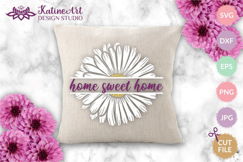 Daisy svg, split monogram svg, spring svg, flower svg. Jpg, png, eps, dxf, svg SVG KatineArt 