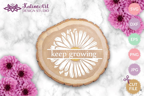 Daisy svg, split monogram svg, spring svg, flower svg. Jpg, png, eps, dxf, svg SVG KatineArt 