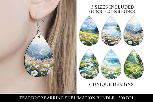 Daisy Teardrop Earring Sublimation Bundle Sublimation BijouBay 