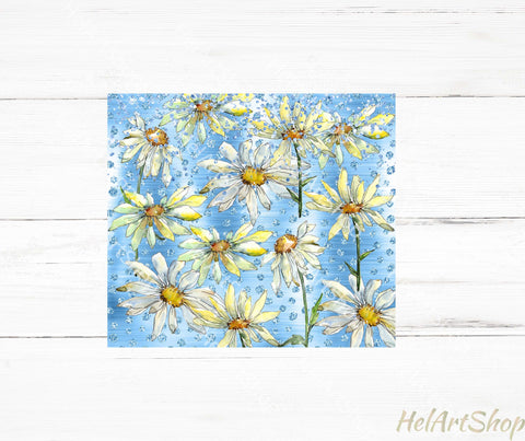 Daisy Tumbler PNG Sublimation, Chamomile SKINNY TUMBLER Png Sublimation _HelArtShop_ 
