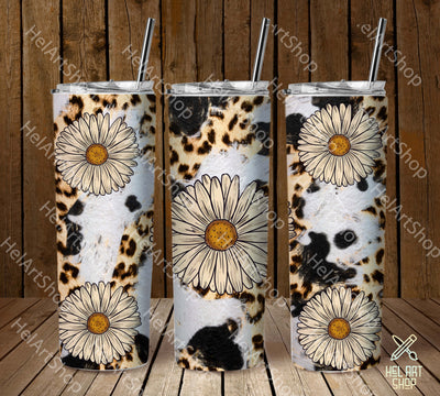 Daisy Tumbler PNG, Western SKINNY TUMBLER 20 Oz PNG Sublimation _HelArtShop_ 
