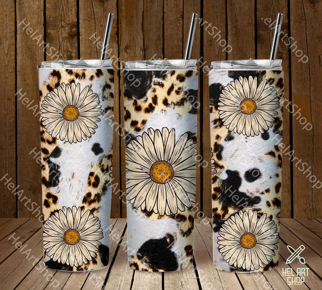 Daisy Tumbler PNG, Western SKINNY TUMBLER 20 Oz PNG Sublimation _HelArtShop_ 