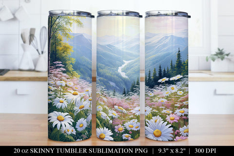Daisy Tumbler Sublimation Bundle - 6 Designs Sublimation BijouBay 