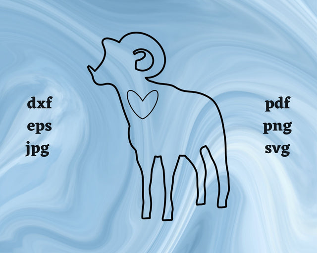Dall Sheep Heart SVG Cut File SVG Northern Light SVG 