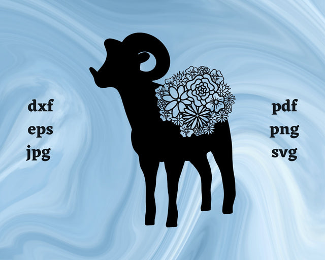 Dall Sheep Mandala SVG Cut File SVG Northern Light SVG 